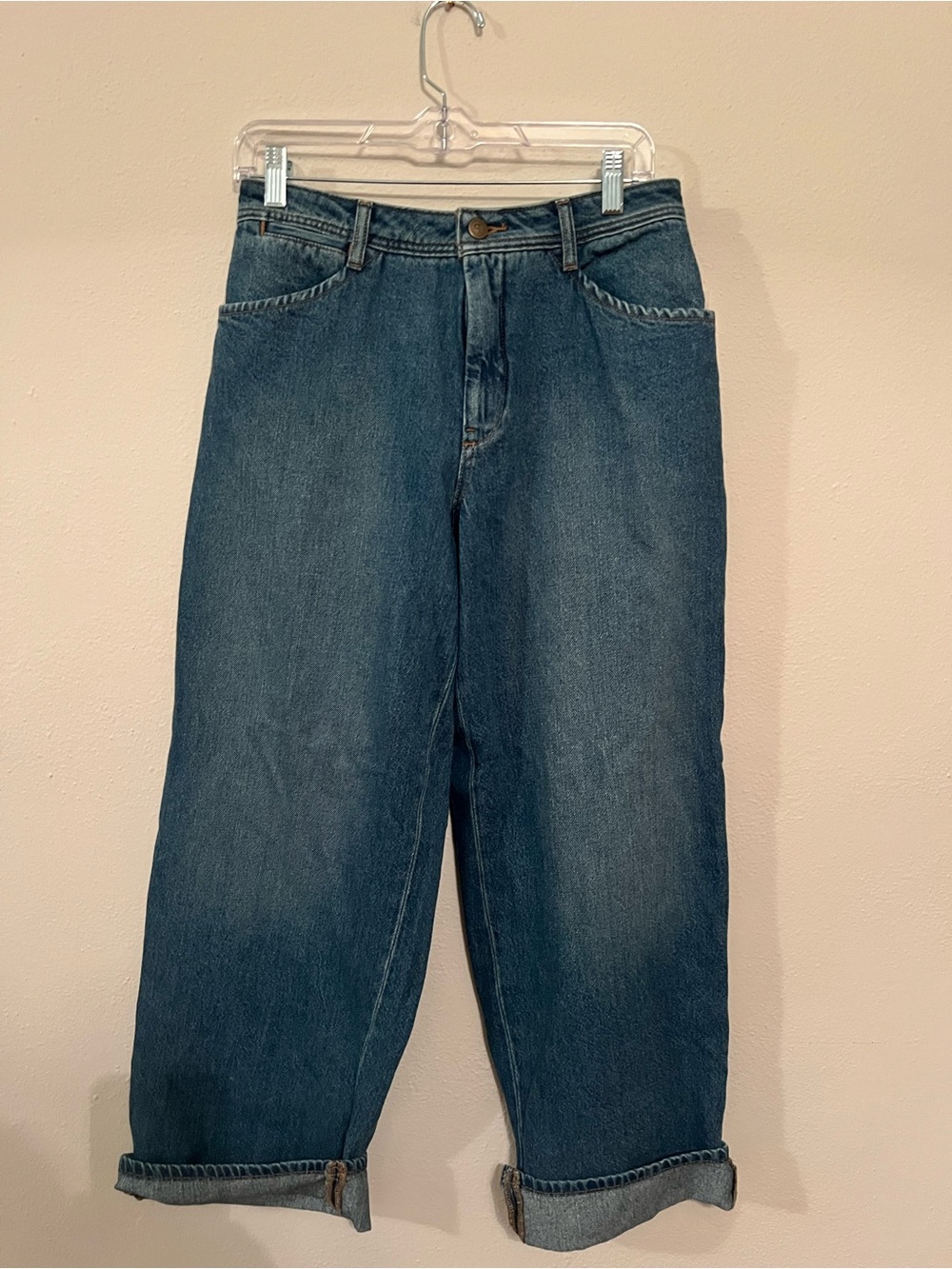 High-Waisted Pilcro Jeans with Bow Detail on Back, Size 26